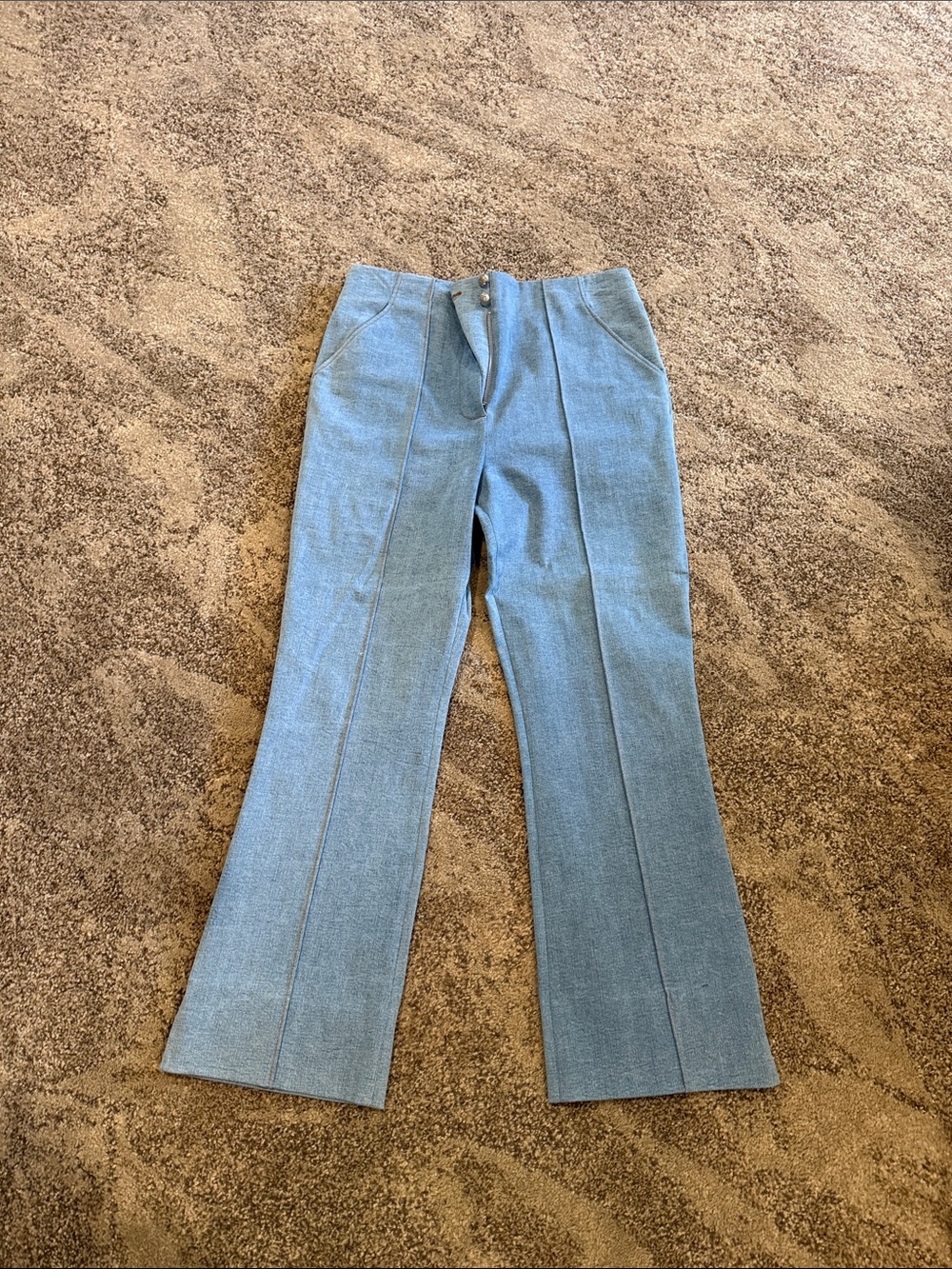 Veronica Beard Light Blue Wide-Leg Flare Jeans with Front Panels